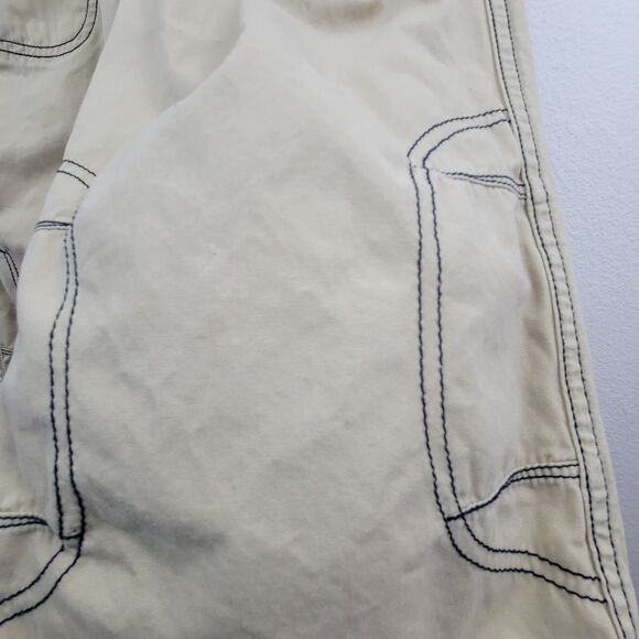 Hanna Andersson khaki Blue Stitch Bermuda Shorts Sz 150 (12) W/Faint Stains - Picture 6 of 9